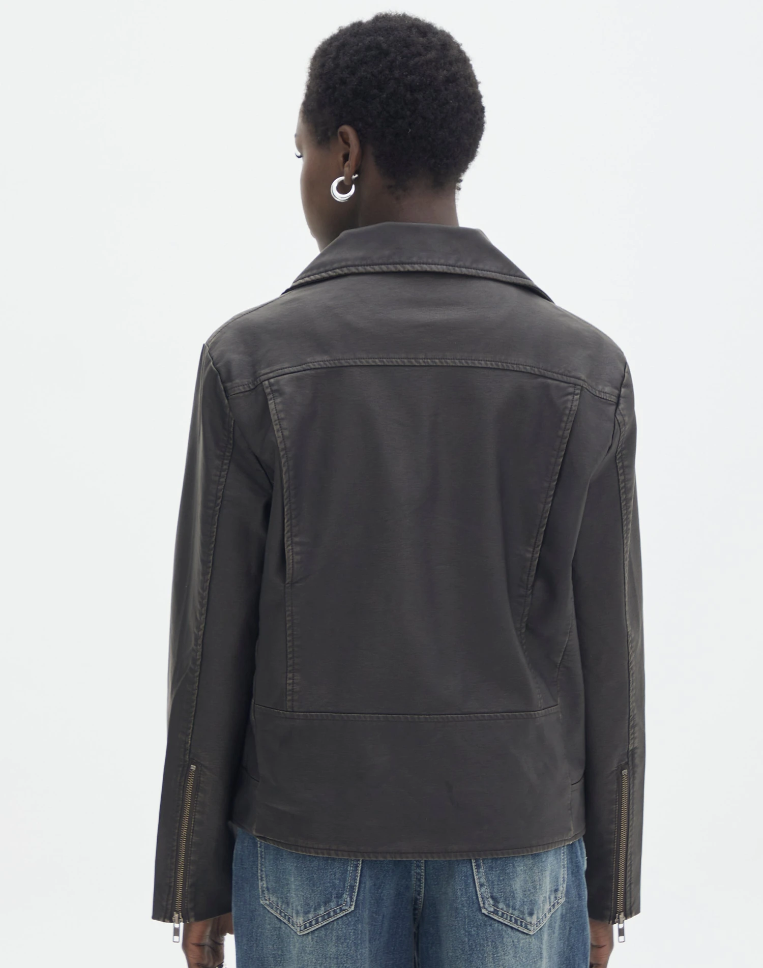 Washed Faux Leather Oversized Moto Jacket 5 Washed Faux Leather Oversized Moto Jacket - Image 3