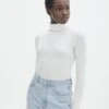 Ribbed Turtleneck Top -GLASSONS CLOTHING roger roll neck milk front kl79039vn