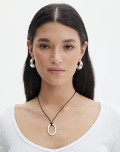 Square Buckle Belt -GLASSONS CLOTHING rory pendant rope necklace blacksilver front je139656nl 5