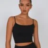 Active Seamless Ribbed Contour Cropped Tank -GLASSONS CLOTHING rosa seamless tank black front tv53576hvs 1
