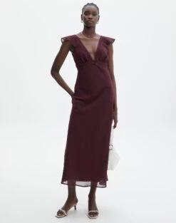 V Front Bias Cut Maxi Dress -GLASSONS CLOTHING rufus chiffon maxi dress cherry oh full dl92461peb