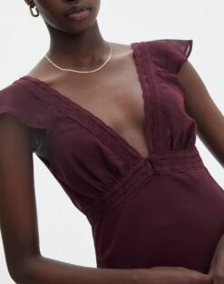 V Front Bias Cut Maxi Dress -GLASSONS CLOTHING rufus chiffon maxi dress cherry oh imageback dl92461peb