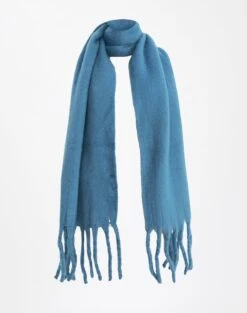 Platform Slipper -GLASSONS CLOTHING sabine oversized tassle scarf blue yonder front sc108841knt 1