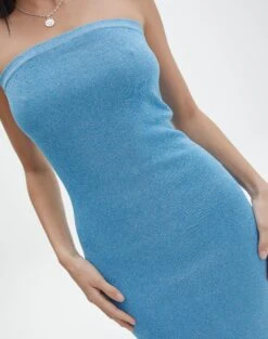 Sculpted Glitter Maxi Dress 25 Sculpted Glitter Maxi Dress -GLASSONS CLOTHING sangria sparkle strapless slim electric teal imageback kd117623lur