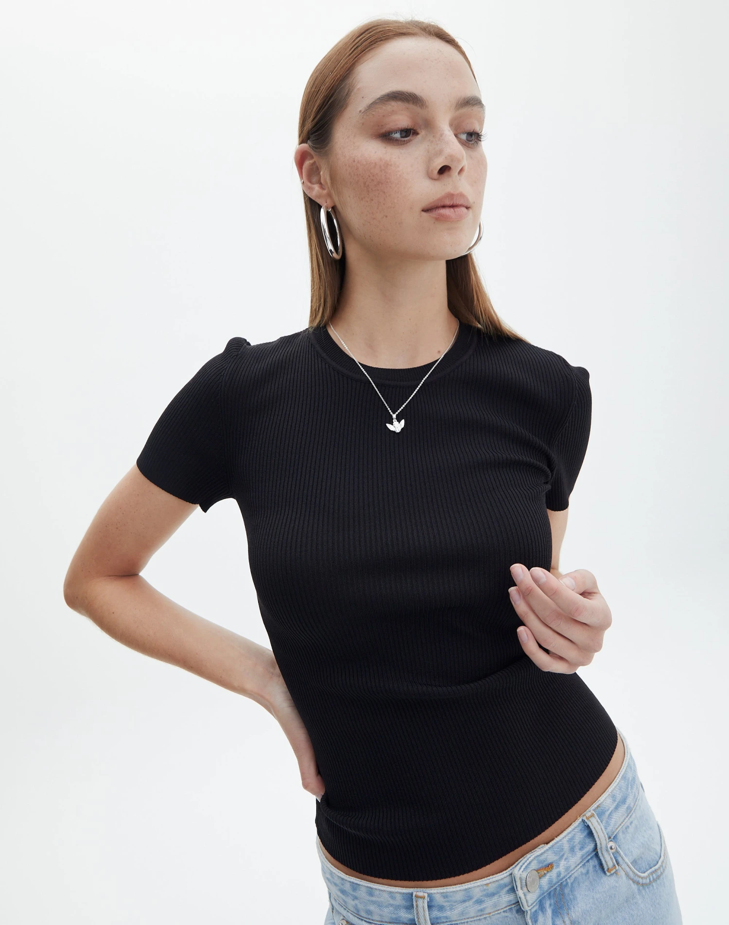 Knit Long Line T-Shirt 2 Knit Long Line T-Shirt