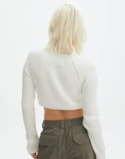 Ribbed Crew Neck Knit Jumper -GLASSONS CLOTHING sharpay crop knit milk back kl90506ca