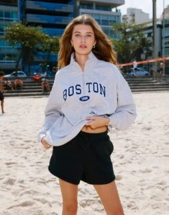 Embroidered Crew Neck Jumper 33 Embroidered Crew Neck Jumper -GLASSONS CLOTHING siesta short black front sw120676cot 1