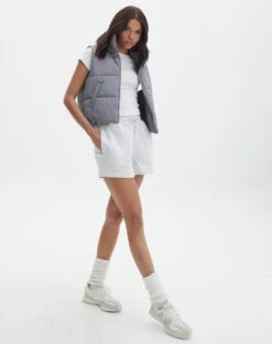 Embroidered Crew Neck Jumper 35 Embroidered Crew Neck Jumper -GLASSONS CLOTHING siesta short snow marle front sw120676cot 1