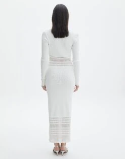 Panelled Knit Long Sleeve Maxi Dress -GLASSONS CLOTHING sinny longsleeve panelled maxi milk back kd111216knt