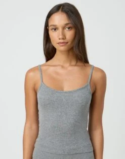 Zip Up Knit Long Sleeve -GLASSONS CLOTHING sisi modal tank heather marle front tv118176mod 4