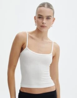Luxe Lounge Modal Thin Strap Singlet 27 Luxe Lounge Modal Thin Strap Singlet -GLASSONS CLOTHING sisi modal tank milk front tv118176mod