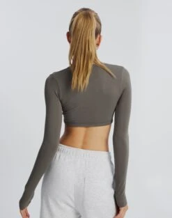 Seamless Cropped Long Sleeve -GLASSONS CLOTHING sophie super cropped seamless top cypress back tl101259rsml