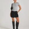 Zip Cargo Mini Skirt -GLASSONS CLOTHING stella cargo skirt black front ss86240pln 7