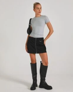 Zip Cargo Mini Skirt