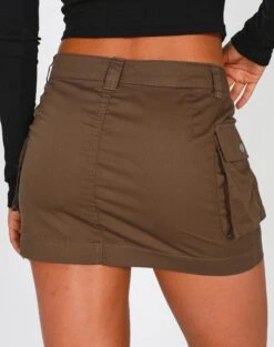 Zip Cargo Mini Skirt 34 Zip Cargo Mini Skirt -GLASSONS CLOTHING stella cargo skirt susan soil back ss86240pln