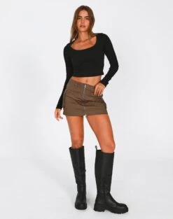 Zip Cargo Mini Skirt 32 Zip Cargo Mini Skirt -GLASSONS CLOTHING stella cargo skirt susan soil front ss86240pln 1