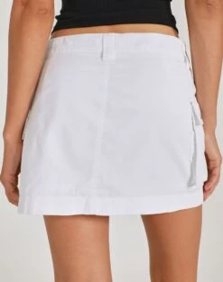Zip Cargo Mini Skirt 29 Zip Cargo Mini Skirt -GLASSONS CLOTHING stella cargo skirt white back ss86240pln