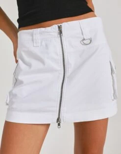 Zip Cargo Mini Skirt 28 Zip Cargo Mini Skirt -GLASSONS CLOTHING stella cargo skirt white full ss86240pln
