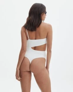 Supersoft One Shoulder Side Cut Out Bodysuit -GLASSONS CLOTHING sully peachy bodysuit milk back tb95431pch