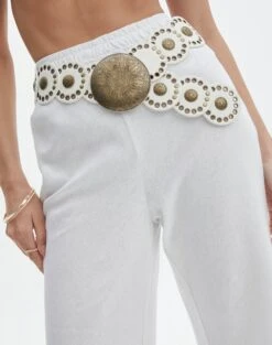 Knit Off The Shoulder Crop Top -GLASSONS CLOTHING suri circle belt white front be131016new 5