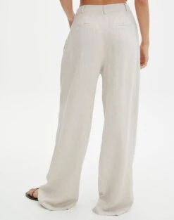 Linen Blend Tailored Pant -GLASSONS CLOTHING t co harley tailored linen pant head in the sandmilk back pw120209tcd