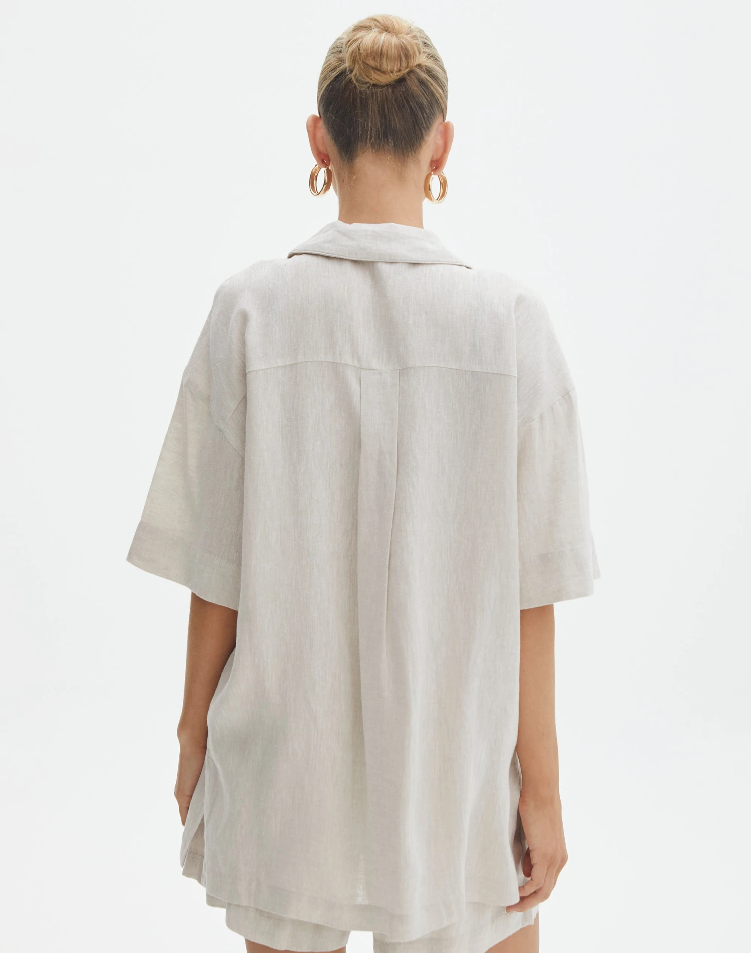 Short Sleeve Linen Blend Shirt 5 Short Sleeve Linen Blend Shirt - Image 3