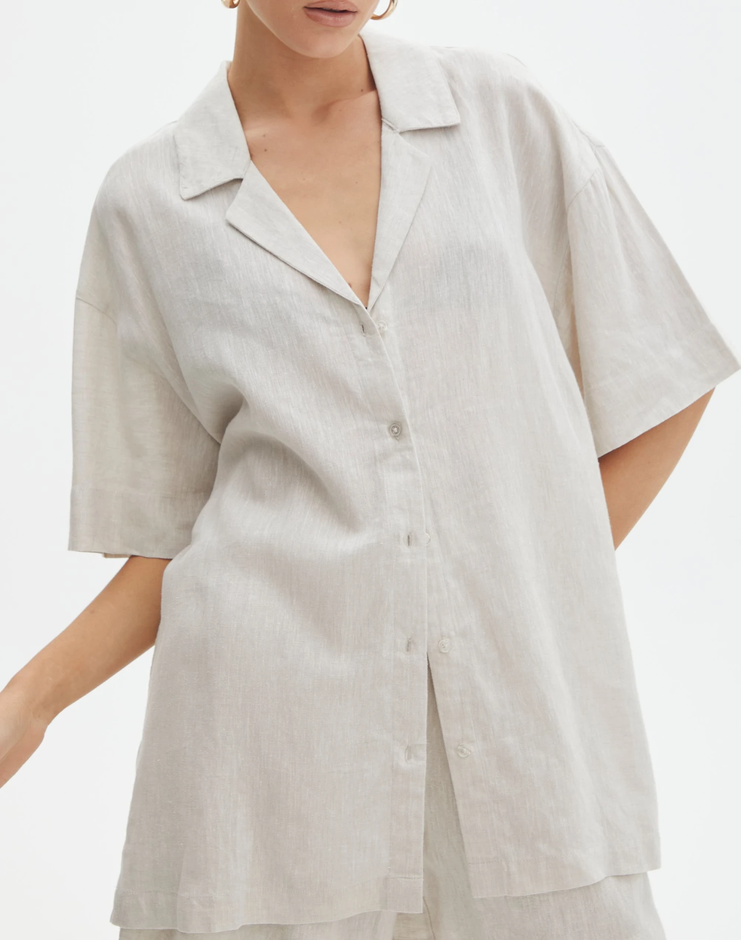 Short Sleeve Linen Blend Shirt 6 Short Sleeve Linen Blend Shirt - Image 4