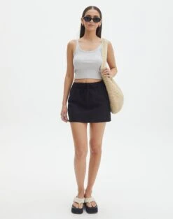 Linen Blend Mini Skirt