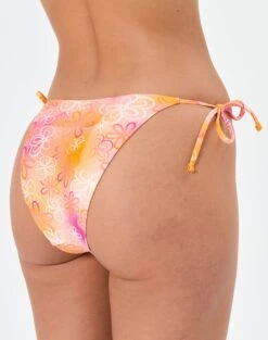 Printed Thong Bikini Bottom -GLASSONS CLOTHING tali side tie brief ombre floral front ga44814omb 5