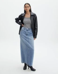 Ribbed Tank Bodysuit -GLASSONS CLOTHING talia ribbed bodysuit charcoal marle full tb115391rib