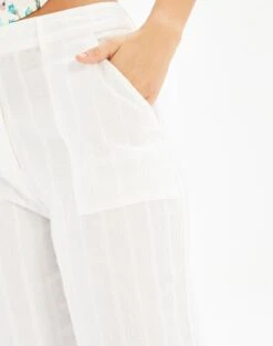 High Rise Tailored Wide Leg Panelled Pant 21 High Rise Tailored Wide Leg Panelled Pant -GLASSONS CLOTHING talia tailored crepe pant white imageback pw55252cot