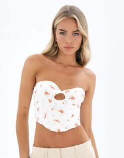 Split Tie Front Print Blouse -GLASSONS CLOTHING tarmi twist front corset carrot bunches front bv85333crb 1