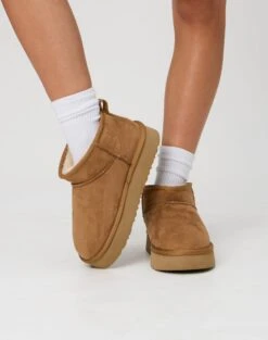 Platform Slipper -GLASSONS CLOTHING thug platform slipper tan detail sh128964fur