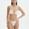 Crochet Tie Side Cheeky Bikini Bottom -GLASSONS CLOTHING torin tie side swim bottoms seashell front ga64994cro 4