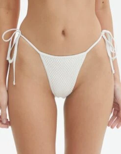 Crochet Tie Side Cheeky Bikini Bottom -GLASSONS CLOTHING torin tie side swim bottoms seashell full ga64994cro 1