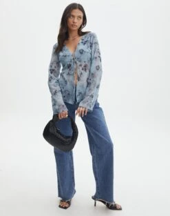 Best Seller -GLASSONS CLOTHING tritan lattice blouse bubble blooms full bl134763prt