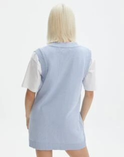 Oversized Vest Dress 23 Oversized Vest Dress -GLASSONS CLOTHING twist oversized vest dress icecap back kd127875cot