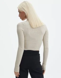 Ribbed V Neck Long Sleeve Knit 40 Ribbed V Neck Long Sleeve Knit -GLASSONS CLOTHING vance v neck what the shell back kl79068vn