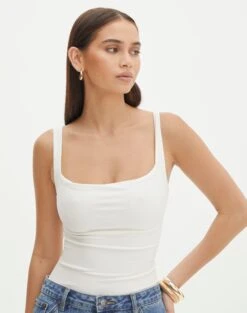 Supersoft Square Neck Bodysuit 28 Supersoft Square Neck Bodysuit -GLASSONS CLOTHING veronika square neck bodysuit milk front tb54146pln