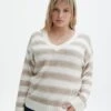 Print Knit V Neck Jumper 1 Print Knit V Neck Jumper -GLASSONS CLOTHING vivi v neck jumper rib stripe front kl78867rjac 1