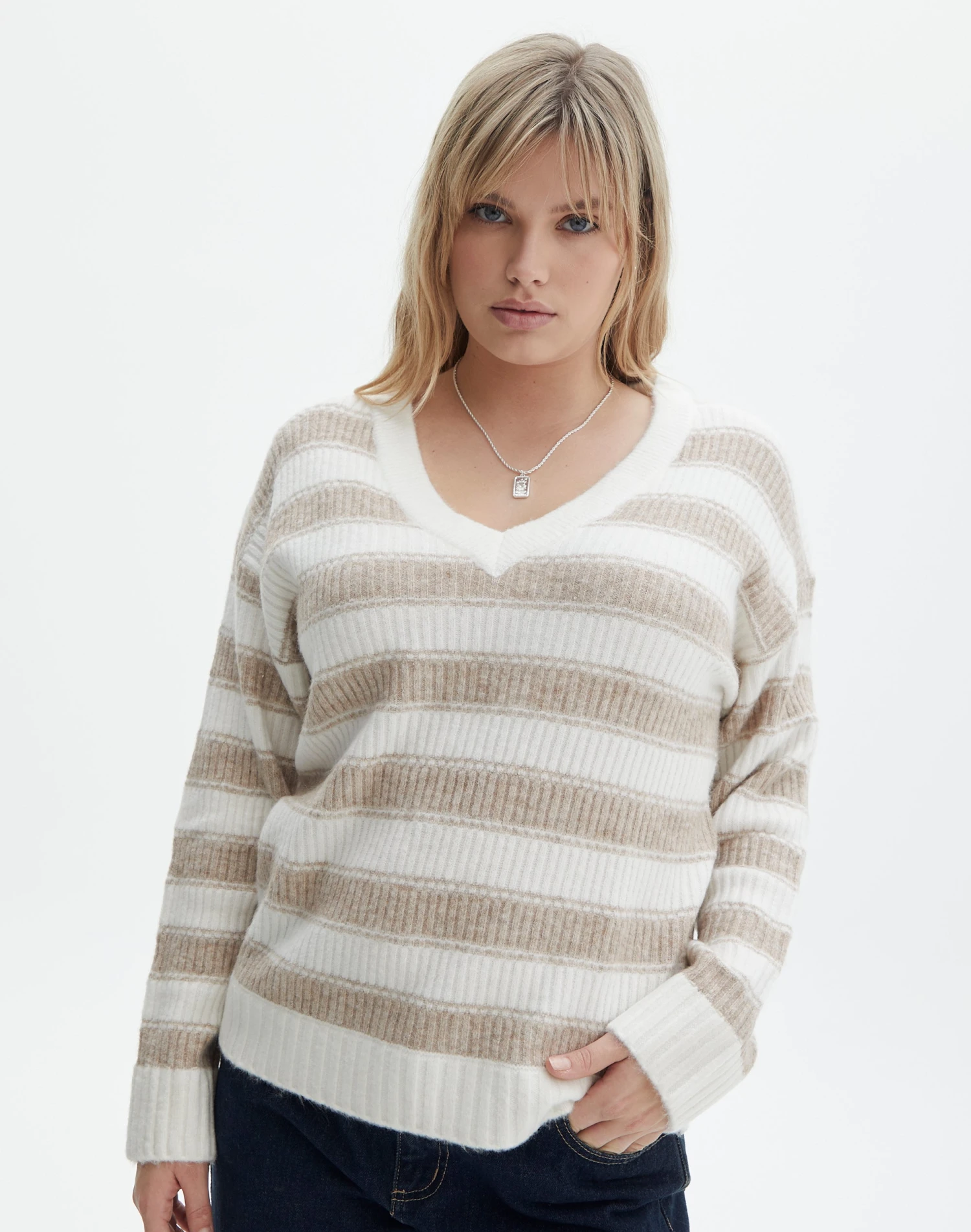 Print Knit V Neck Jumper 3 Print Knit V Neck Jumper