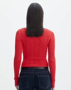 Twist Front Cut Out Long Sleeve Knit Top 29 Twist Front Cut Out Long Sleeve Knit Top -GLASSONS CLOTHING volly varigated twist knit mulan red back kl103057ve