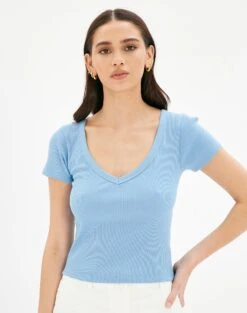 Supersoft Thin Strap Bodysuit -GLASSONS CLOTHING voop tee monday blues front ts74894ocot