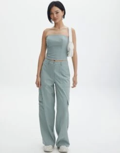 Strapless Stitch Detail Top 30 Strapless Stitch Detail Top -GLASSONS CLOTHING waverly wide leg pant its a big dill front pw55427gry 3