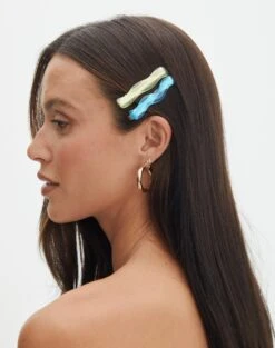 Supersoft One Shoulder Bodysuit 39 Supersoft One Shoulder Bodysuit -GLASSONS CLOTHING wavy 2 pack hair clip greenblue front ha151155clp