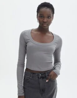 Cotton Low Rise Cargo Pant -GLASSONS CLOTHING wylie wide rib scoop gunsmoke front tl53892prib 4