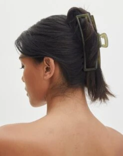 Off Shoulder Lace Long Sleeve Top 38 Off Shoulder Lace Long Sleeve Top -GLASSONS CLOTHING xl thin rectangle claw clip lt khaki front ha142076clp 1