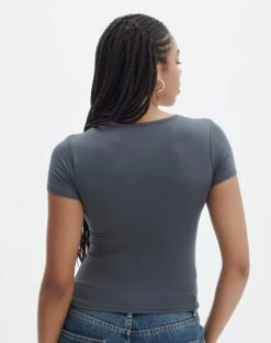 Zip Detailed Crop Tee -GLASSONS CLOTHING zala zip top shadow dancer back ts107400vis