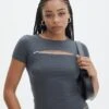 Zip Detailed Crop Tee 1 Zip Detailed Crop Tee -GLASSONS CLOTHING zala zip top shadow dancer front ts107400vis
