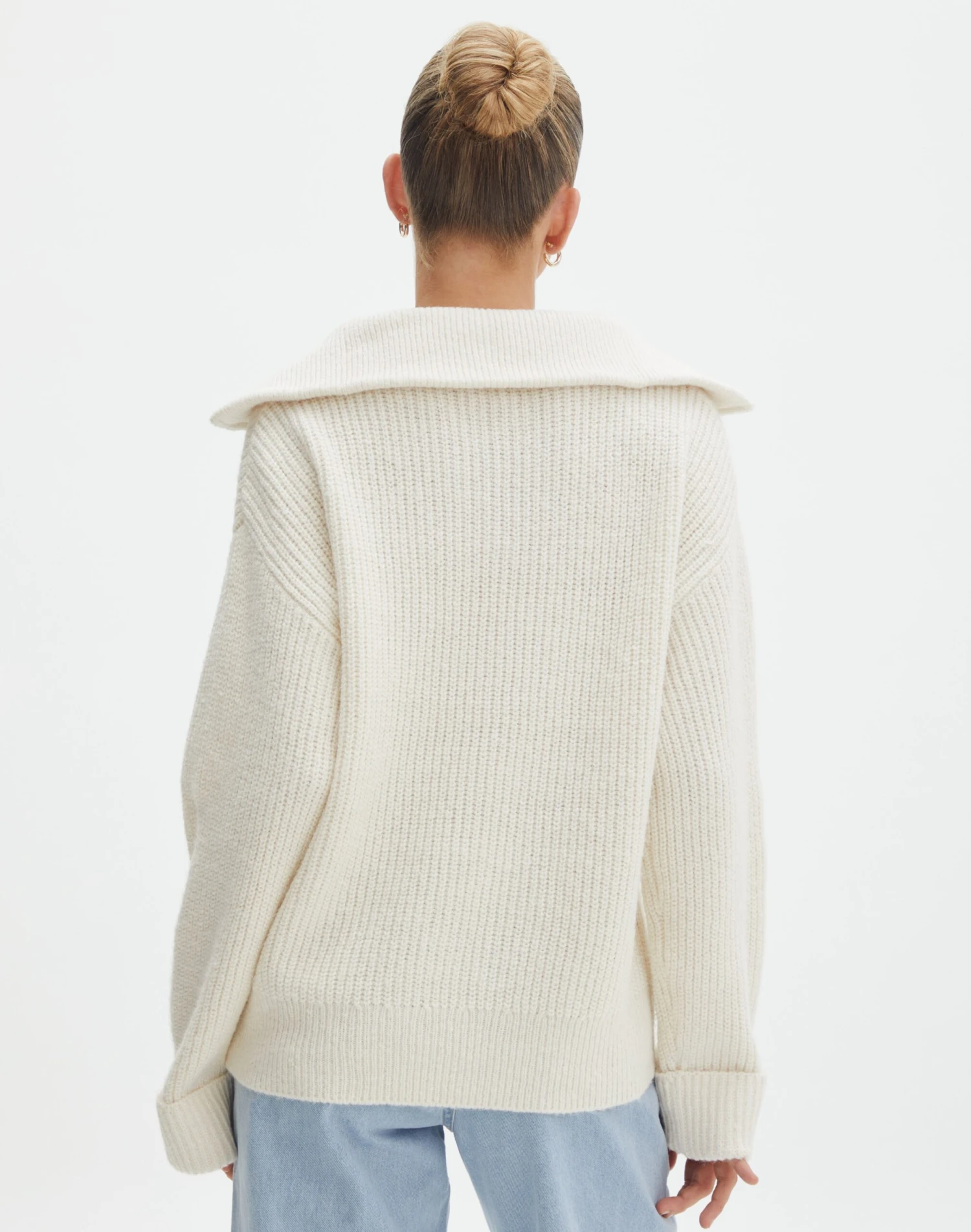 Oversized Quarter Zip Knit Jumper 5 Oversized Quarter Zip Knit Jumper - Image 3